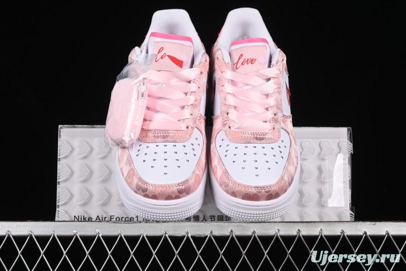 Nike Air Force 1 '07 Low Valentine's Day Limited Edition Pink Bear Sneakers - DH2920-111