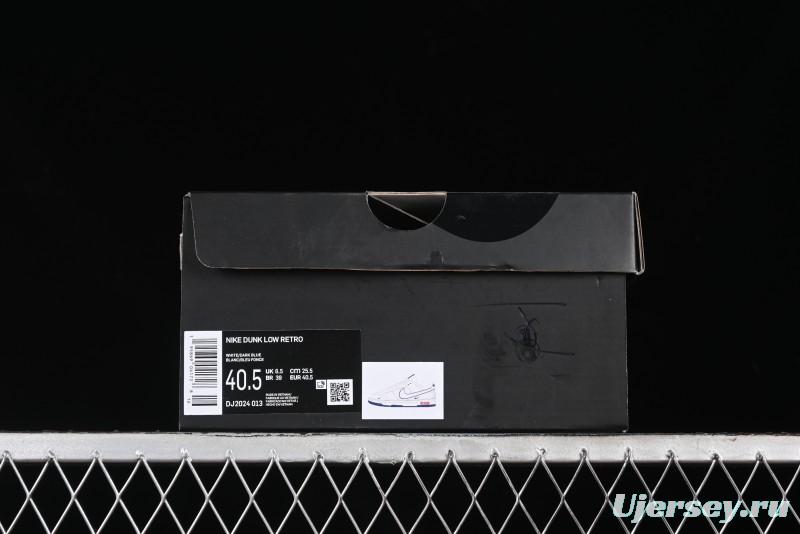 Nike SB Dunk Low Supreme Collaboration - Off White Navy Swoosh Anniversary Custom Low-Top Casual Skate Shoes - DJ2024-013