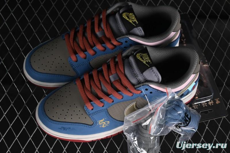 Nike Dunk Low Retro Deconstructed Casual Sneakers with Cloud and Dragon Patterns Inspired by Black Myth: Wukong Game - DV2433-109