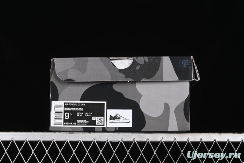 Nike Air Force 1 '07 Low Bape Collaboration - Dark Green Grey Low Top Casual Sneakers BB6566-205