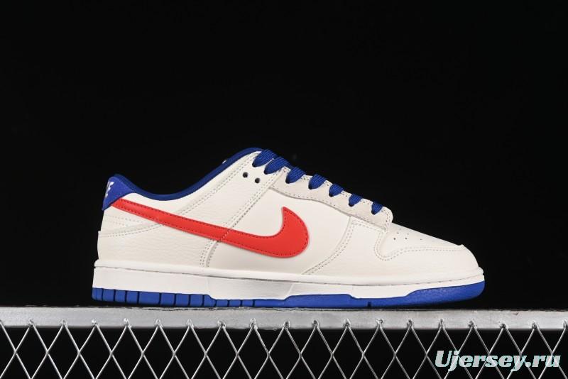 Nike SB Dunk Low Championship Collaboration - Off-White Red Swoosh Anniversary Custom Low-Top Casual Skate Shoes - KK1688-021