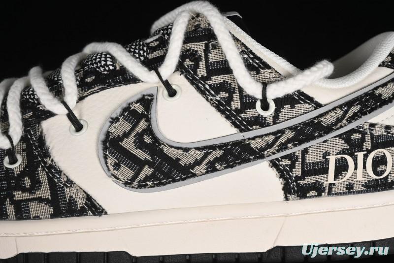 Nike SB Dunk Low Dior Collaboration Anniversary High-End Custom Low-Top Casual Sneakers - SJ2068-286