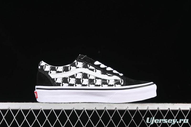 Vans Old Skool Checkerboard Bear Comfortable Slip-Resistant Cushioned Casual Vulcanized Sneakers - VN000D3CG03