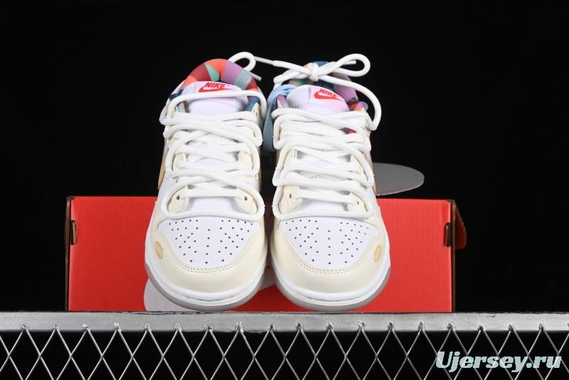 Nike Dunk Low Cake Bear White Yellow Low-Top Casual Sneakers - FN8913-141