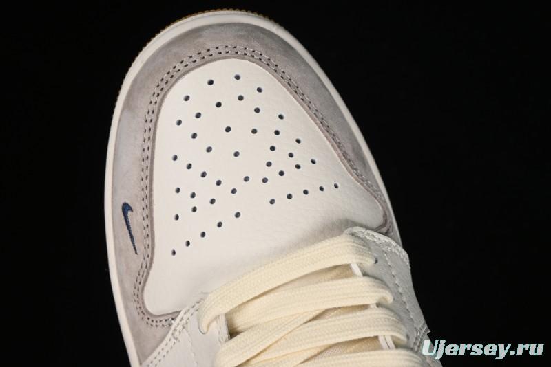 Nike Air Jordan 1 Low AJ1 The North Face Collaboration - White Grey Brown Custom High-End Basketball Shoes - LJ6688-001