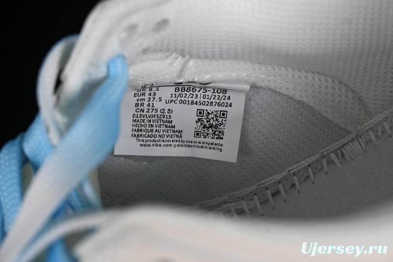 Nike SB Dunk Low Supreme Collaboration - Light Blue Double Swoosh Anniversary Customized Low-Top Casual Sneakers - BB8675-108