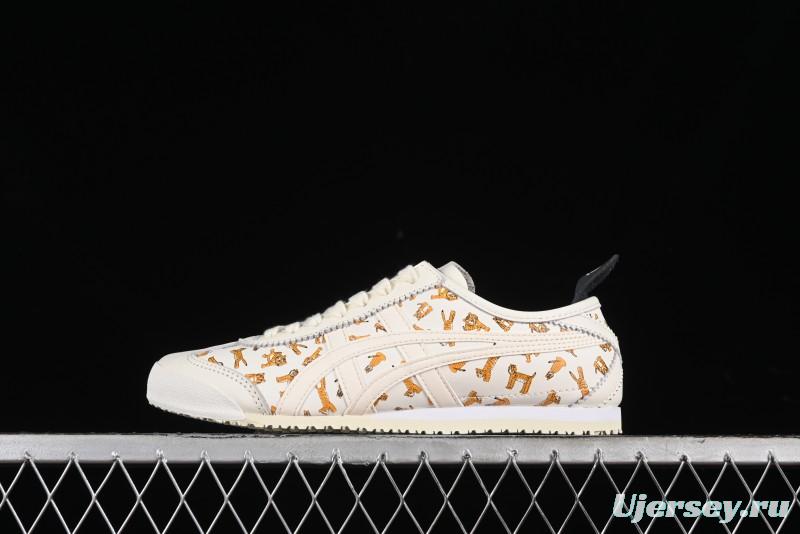 Onitsuka Tiger Mexico 66 Low-Top Leisure Running Shoes with Full-Grain Leather Upper - 1183B785-100