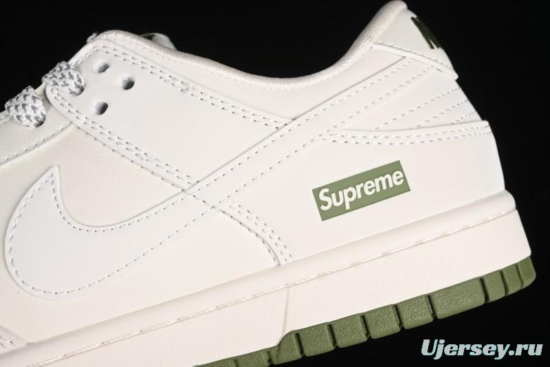 Nike SB Dunk Low Supreme Collaboration - Classic Beige Green Anniversary High-End Custom Low-Top Casual Skate Shoes - XX8888-002