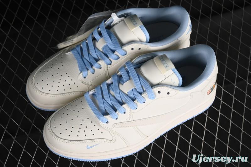 Nike Travis Scott x Fragment Design x Air Jordan 1 Low OG SP AJ1 Low Top Casual Sneakers - DM6688-608