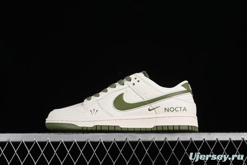 Nike SB Dunk Low NOCTA Anniversary Customized Low-Top Casual Sneakers with White and Green Swoosh - DQ1098-388