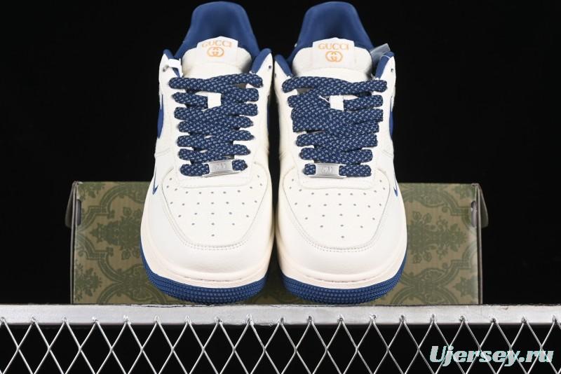 Nike Air Force 1 '07 Low Gucci Collaboration - Light Blue Linen Low-Top Casual Sneakers - XZ3398-788