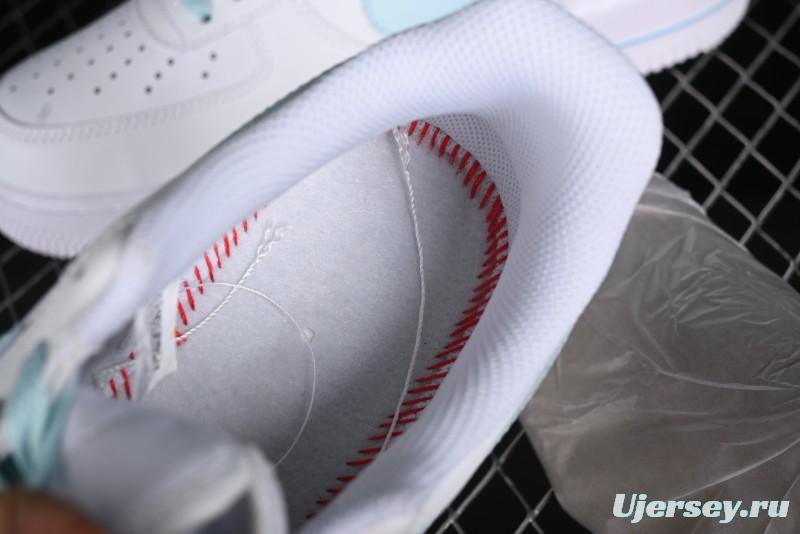 Nike Air Force 1 '07 Low Anime LOVE Series White Blue Spray Paint Casual Sneakers - CW2288-111