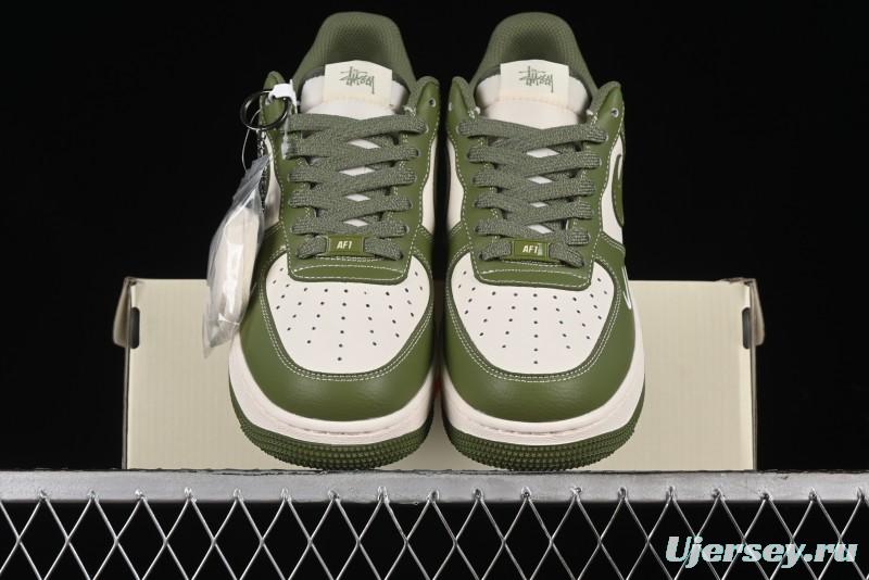 Nike Air Force 1 '07 Low Stussy Collaboration - Lotus Green Low-Top Casual Sneakers - BB5353-515