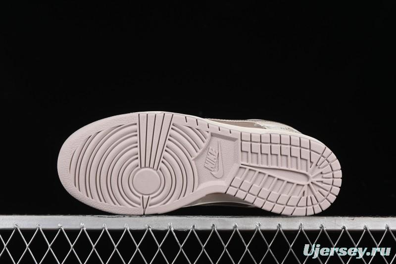 Nike SB Dunk Low Hermes Collaboration - Snake Print Brown Swoosh Low Top Casual Skate Shoes - XD6188-040