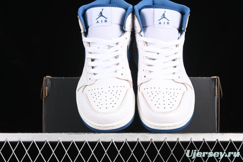 Nike Air Jordan 1 Mid Basketball Shoes Industrial Blue - FN5215-141