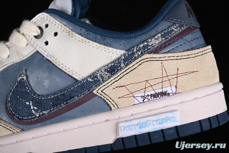 Nike Dunk Low Panda Prank Wave Fishing Blue Brown Low Top Casual Sneakers - DD1391-400