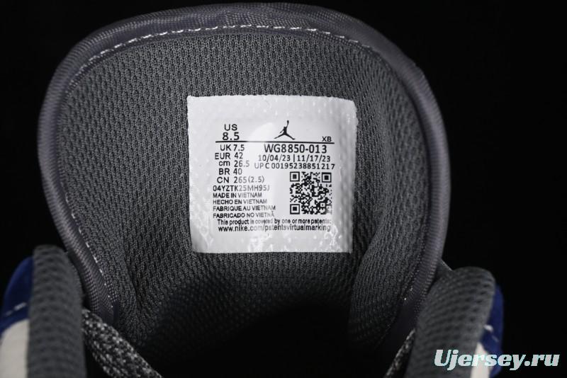 Nike Air Jordan 1 Low OFF-WHITE Collaboration - Qilin Blue Retro Basketball Shoes - WG8850-013