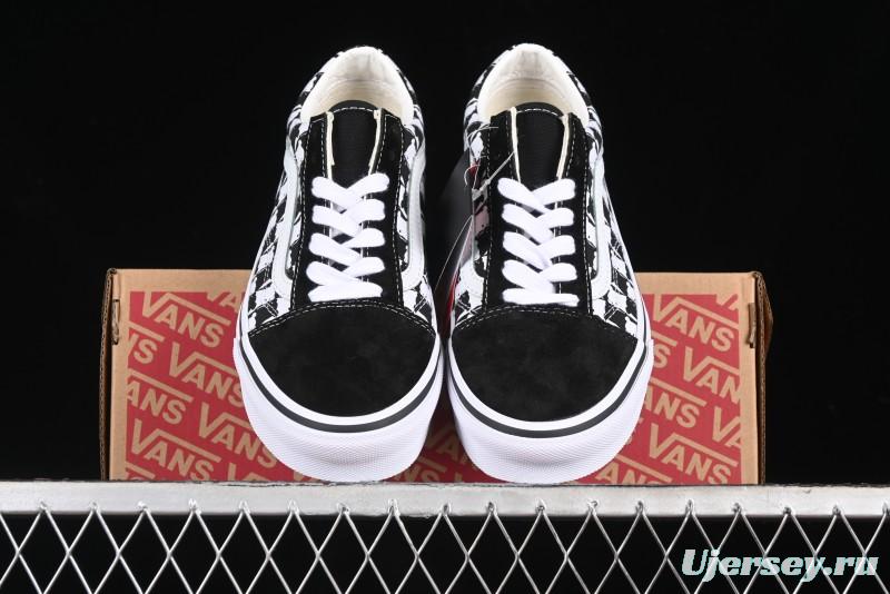 Vans Old Skool Checkerboard Bear Comfortable Slip-Resistant Cushioned Casual Vulcanized Sneakers - VN000D3CG03