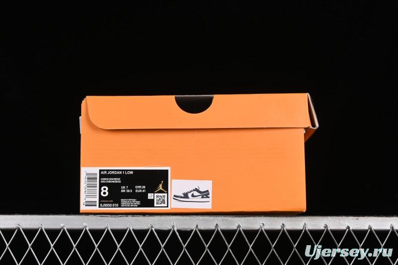 Nike Air Jordan 1 Low AJ1 Stussy Collaboration - Grey Pigskin Custom Low-Top Basketball Shoes - SJ9950-010