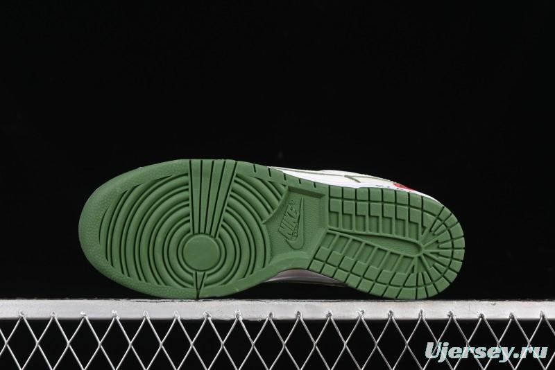 Nike SB Dunk Low Comme des Garçons Collaboration - Woven Beige White Swoosh Anniversary Custom Low-Top Casual Skate Shoes - KK1888-010