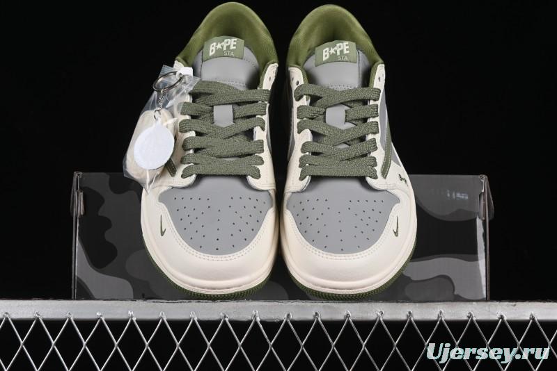 Nike Travis Scott x Fragment Design x Air Jordan 1 Low OG SP AJ1 Bape Collaboration - BB6511-621