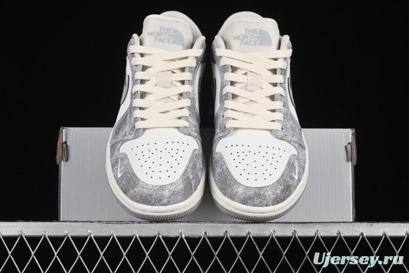 Nike Air Jordan 1 Low AJ1 The North Face Collaboration - Rock Gray High-End Custom Retro Basketball Shoes DC2024-023