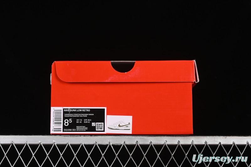 Nike SB Dunk Low Supreme Collaboration - Off White Dark Green Check Anniversary High-End Custom Low-Top Casual Skate Shoes - DQ1098-393