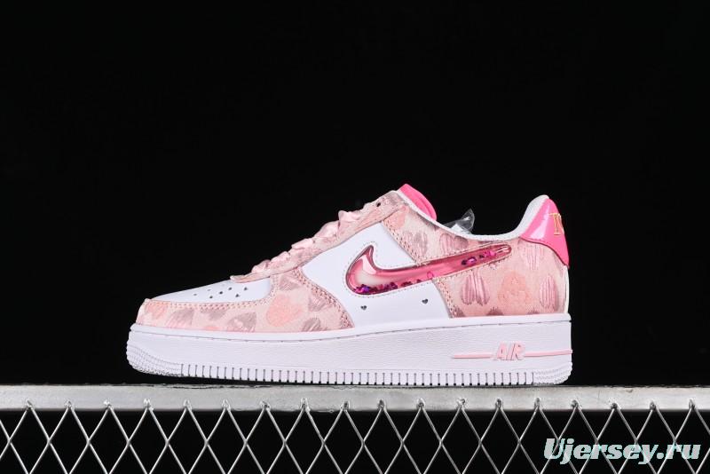 Nike Air Force 1 '07 Low Valentine's Day Limited Edition Pink Bear Sneakers - DH2920-111