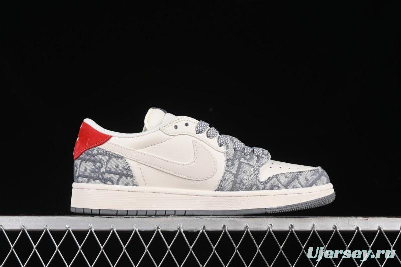 Nike Travis Scott x Fragment Design x Air Jordan 1 Low OG SP AJ1 Low Top Casual Sneakers - XY2688-113