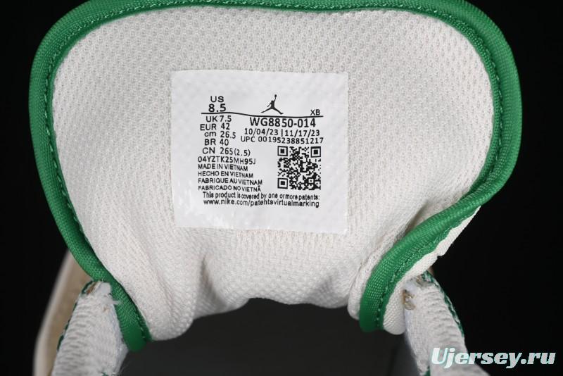 Nike Air Jordan 1 Low AJ1 Gucci Collaboration - Vintage Basketball Shoes in Sheepskin Green - WG8850-014