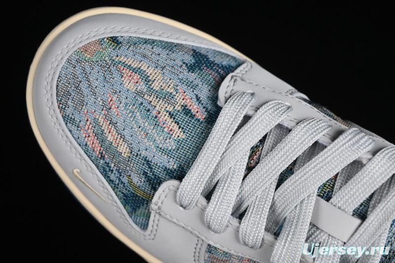 Nike SB Dunk Low CLOT Collaboration - Gray Blue Knit Anniversary Custom Low-Top Casual Skate Shoes - JH8310-950