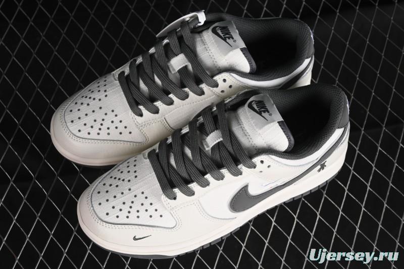 Nike SB Dunk Low Violent Bear Collaboration - Woven Grey Check Anniversary Custom Low-Top Casual Sneakers - KK1888-004