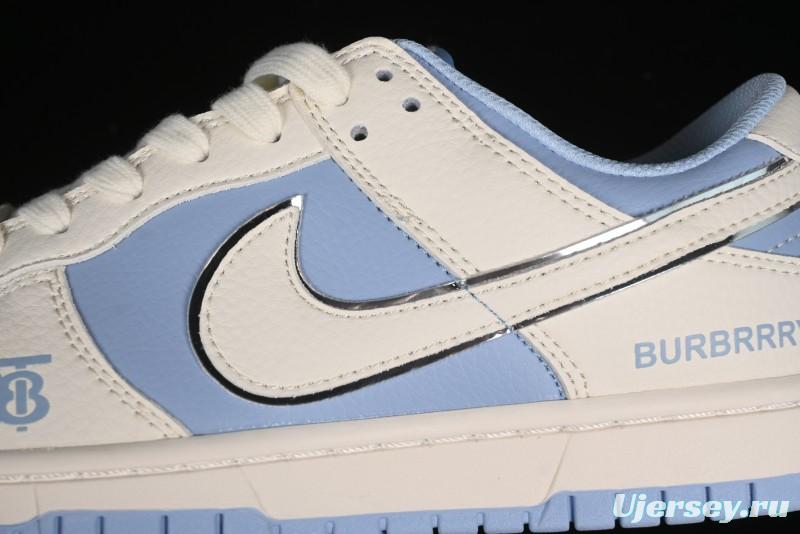Nike SB Dunk Low Burberry Collaboration - Bondi Blue Anniversary High-End Custom Low-Top Casual Sneakers - BB5252-601