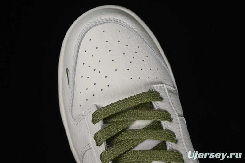 Nike SB Dunk Low Gucci Collaboration - Off White with Green Swoosh Anniversary High-End Custom Low-Top Casual Skate Shoes - KK1888-007