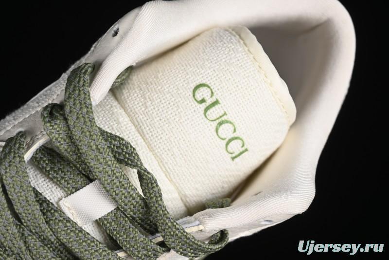 Nike Air Jordan 1 Low AJ1 Gucci Collaboration - Beige Green Knit High-End Custom Retro Basketball Shoes - DM5688-103