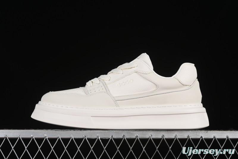 ECCO 2024 New Fashion Simple Versatile Genuine Leather White Sneakers - 61881301002