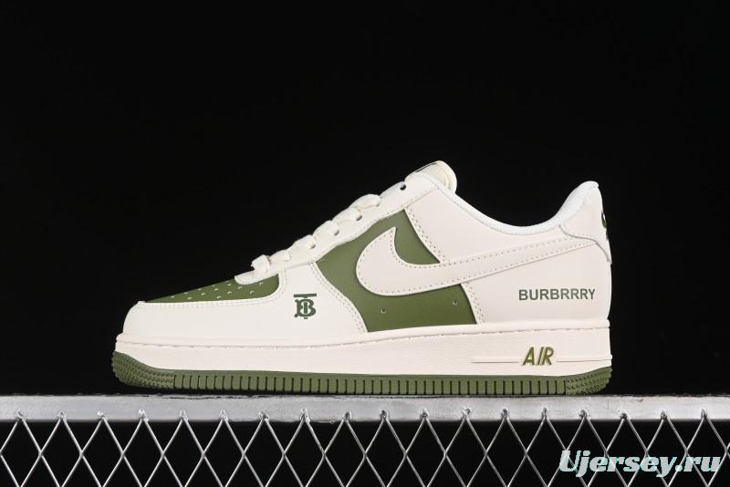 Nike Air Force 1 '07 Low Burberry Collaboration - Off White Mint Green Low Top Casual Sneakers - BB8588-221