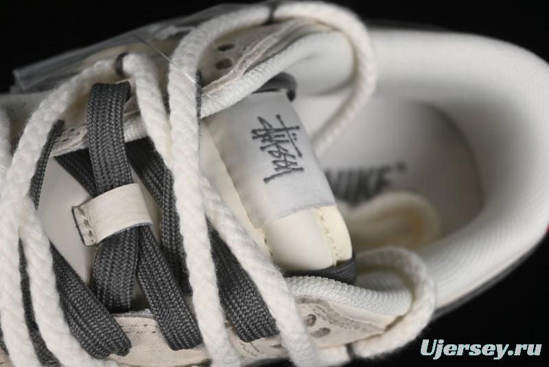 Nike SB Dunk Low Stussy Anniversary Edition Custom Low-Top Casual Sneakers - SJ2068-280