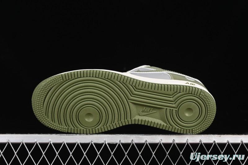 Nike Air Force 1 '07 Low Bape Collaboration - Dark Green Grey Low Top Casual Sneakers BB6566-205