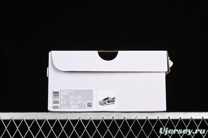 Nike Air Force 1 '07 Low Casual Sneakers with Anime-Inspired Hand-Painted Design and Triple Swoosh Shadow - CW2288-111