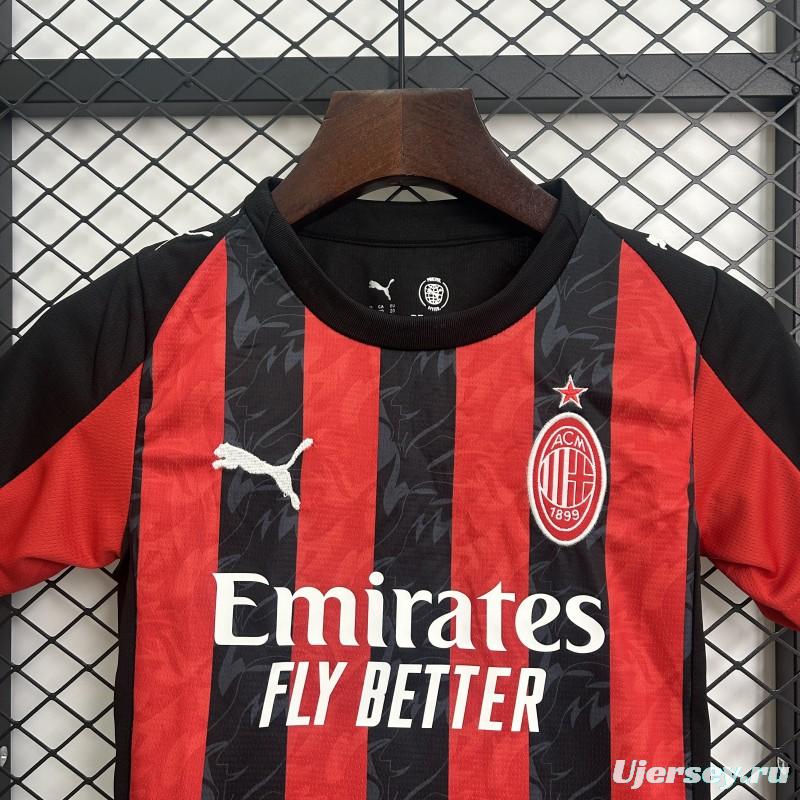 25/26 Kids AC Milan Home Size 16-28 Jersey