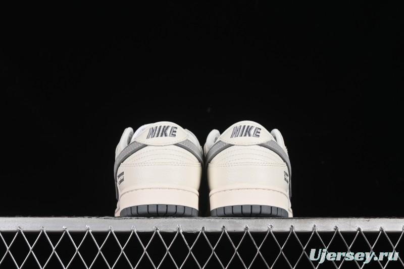 Nike SB Dunk Low Supreme Collaboration - Beige Grey Pig Anniversary High-End Custom Low-Top Casual Skate Shoes - XX2025-188