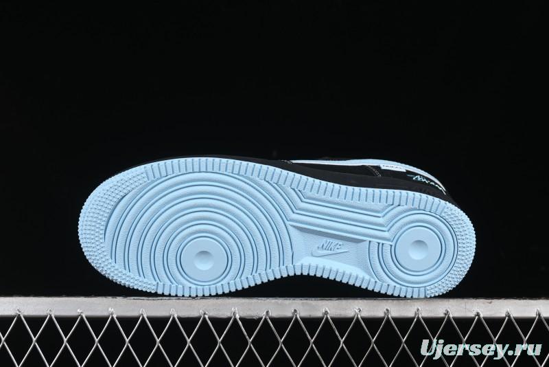 Nike Air Force 1 '07 Low Stussy Collaboration - Black Tiffany Low-Top Casual Sneakers - KK1988-008