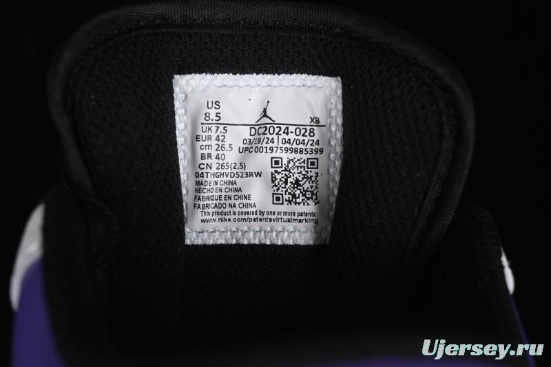 Nike Air Jordan 1 Low AJ1 Retro Basketball Shoes Lakers Purple Gold Kobe Tribute - DC2024-028