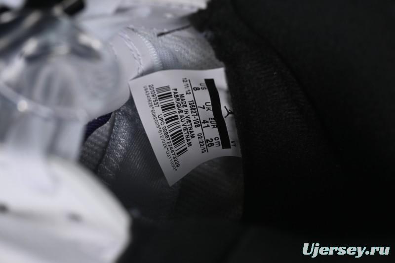 Nike Air Jordan 5 Retro Sneakers in White and Purple Grape Colorway - 136027-108