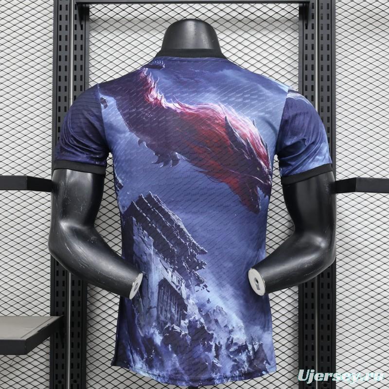 Player Version 2025 Japan NA ZHA Navy Blue with Dragon Jersey