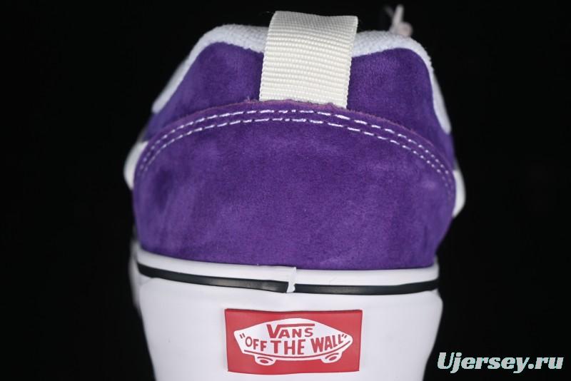 Vans Classics Knu Skool Full-Grain Leather Retro Sneakers with Chunky Silhouette - VN000CS0DRV