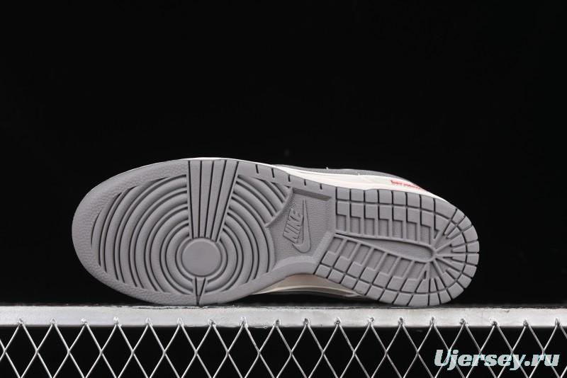 Nike SB Dunk Low Supreme Collaboration - Beige Canvas Swoosh Anniversary High-End Custom Low-Top Casual Sneakers - XX2025-108