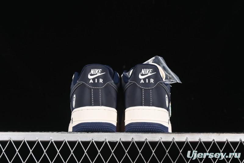 Nike Air Force 1 '07 Low Bape Collaboration - Deep Blue Grey Low-Top Casual Sneakers BB6566-206