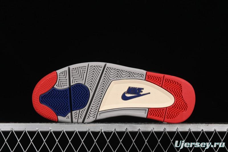 Nike Air Jordan 4 Retro Basketball Shoes in Black, Blue and Neutral Grey - FV5029-003
